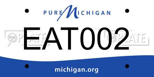 EAT002 Michigan License Plate