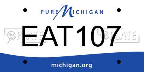 EAT107 Michigan License Plate