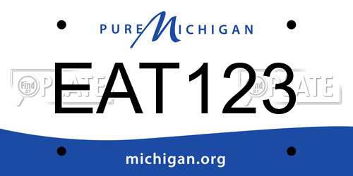EAT123 Michigan License Plate