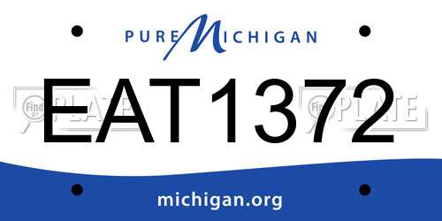 EAT1372 Michigan License Plate