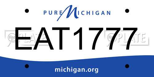 EAT1777 Michigan License Plate