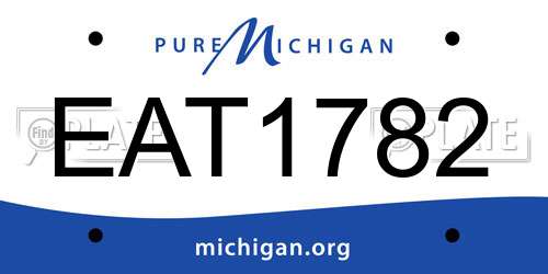 EAT1782 Michigan License Plate