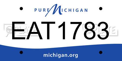 EAT1783 Michigan License Plate