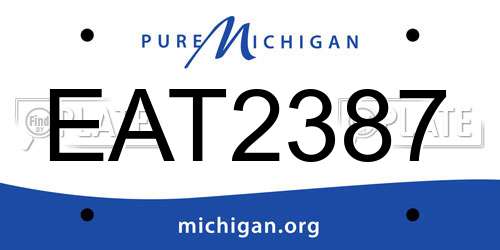 EAT2387 Michigan License Plate