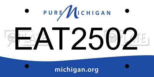 EAT2502 Michigan License Plate