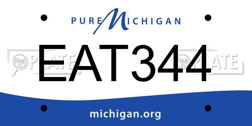 EAT344 Michigan License Plate