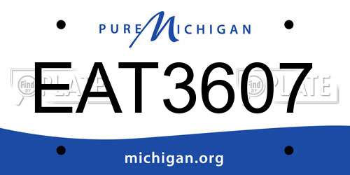 EAT3607 Michigan License Plate