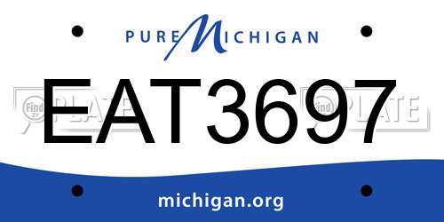 EAT3697 Michigan License Plate