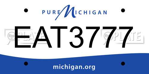 EAT3777 Michigan License Plate