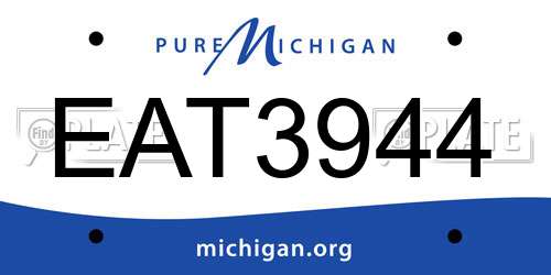 EAT3944 Michigan License Plate