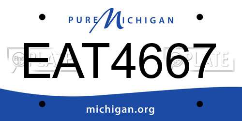 EAT4667 Michigan License Plate