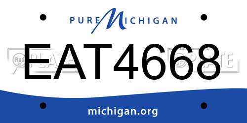EAT4668 Michigan License Plate