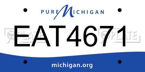 EAT4671 Michigan License Plate