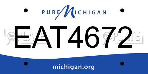EAT4672 Michigan License Plate