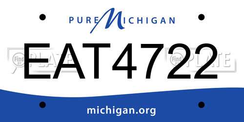 EAT4722 Michigan License Plate