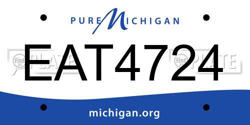 EAT4724 Michigan License Plate