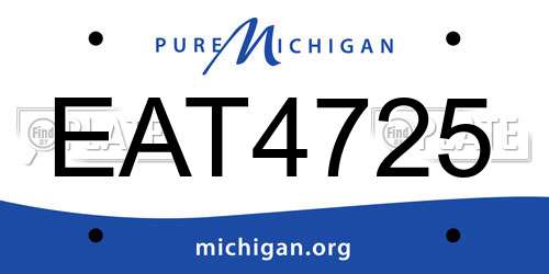 EAT4725 Michigan License Plate
