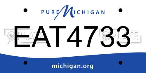 EAT4733 Michigan License Plate