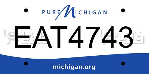 EAT4743 Michigan License Plate