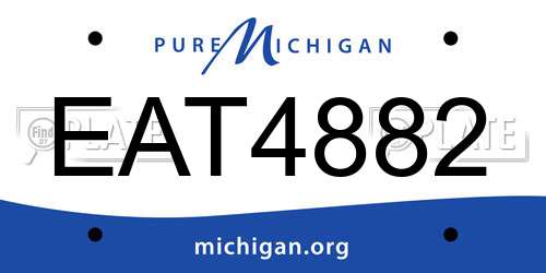 EAT4882 Michigan License Plate