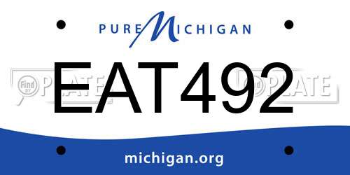EAT492 Michigan License Plate