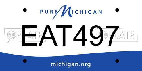 EAT497 Michigan License Plate