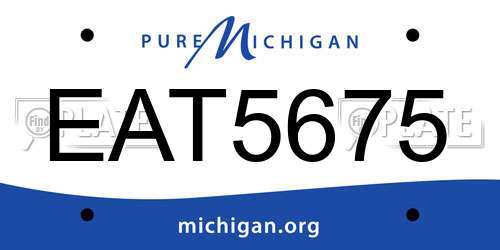 EAT5675 Michigan License Plate