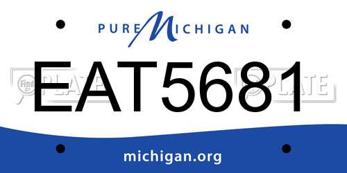 EAT5681 Michigan License Plate