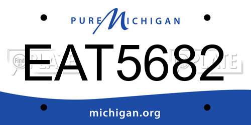 EAT5682 Michigan License Plate