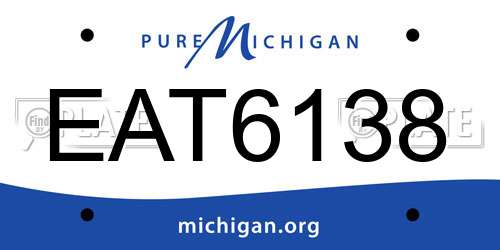 EAT6138 Michigan License Plate