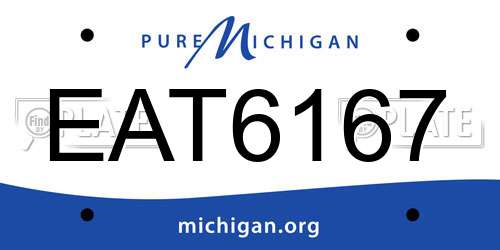 EAT6167 Michigan License Plate