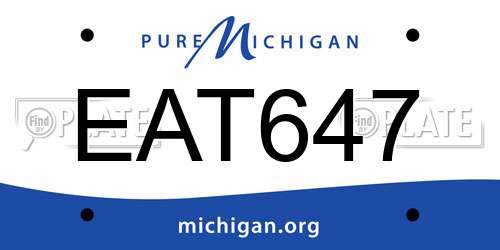 EAT647 Michigan License Plate