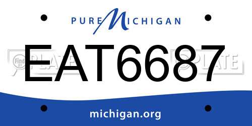 EAT6687 Michigan License Plate