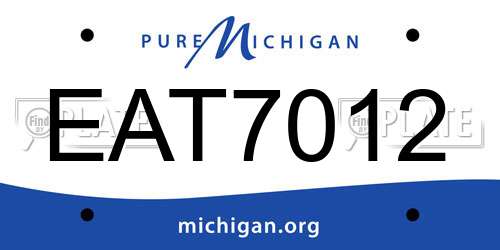 EAT7012 Michigan License Plate