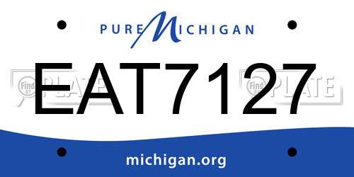 EAT7127 Michigan License Plate