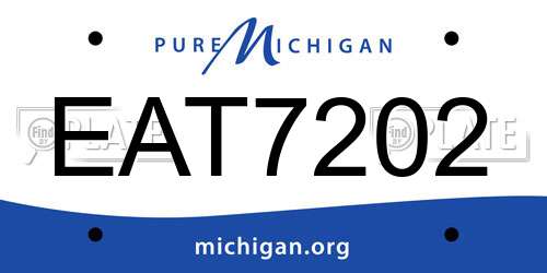 EAT7202 Michigan License Plate