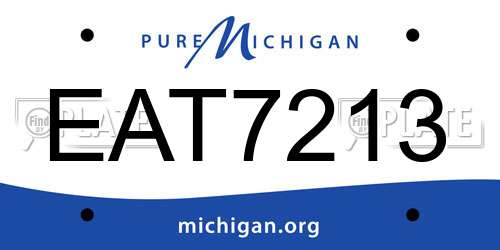 EAT7213 Michigan License Plate