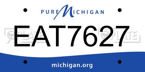 EAT7627 Michigan License Plate