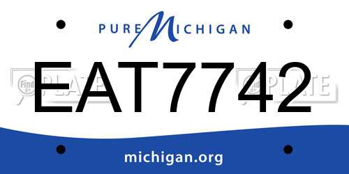 EAT7742 Michigan License Plate