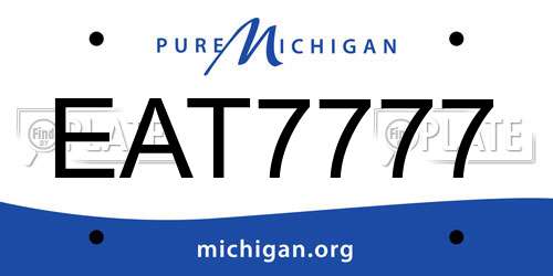 EAT7777 Michigan License Plate