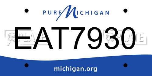 EAT7930 Michigan License Plate