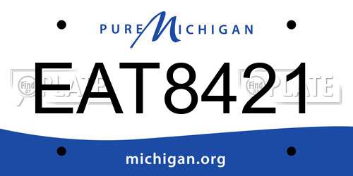 EAT8421 Michigan License Plate