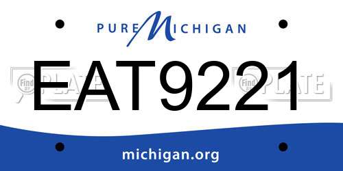 EAT9221 Michigan License Plate