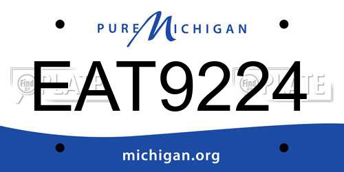 EAT9224 Michigan License Plate
