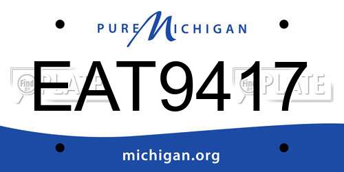 EAT9417 Michigan License Plate