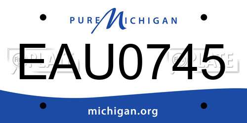 EAU0745 Michigan License Plate