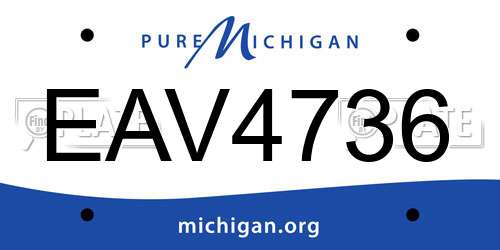 EAV4736 Michigan License Plate