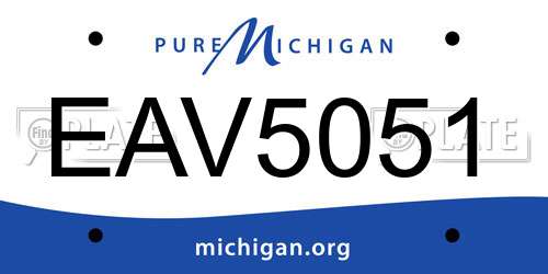 EAV5051 Michigan License Plate