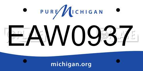 EAW0937 Michigan License Plate