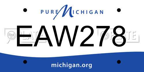 EAW278 Michigan License Plate